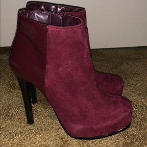 Steve Madden Burgundy Ankle Booties